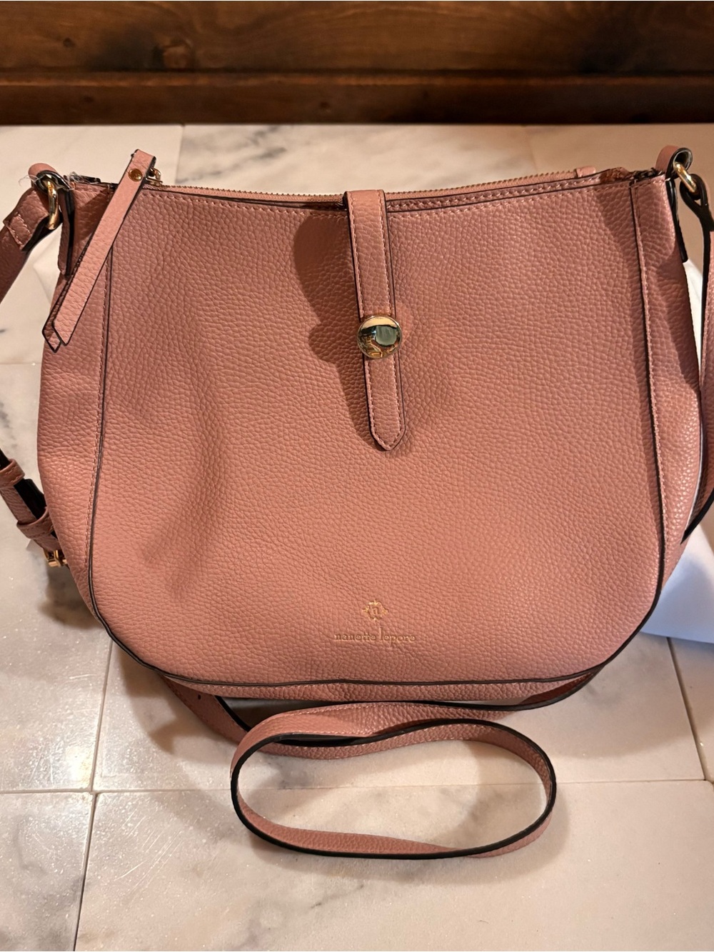 Nanette Lepore Rose Pebbled Leather Crossbody Bag